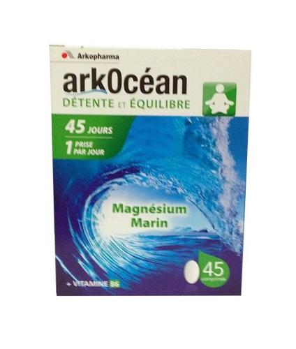 Arkocéan Détente et Equilibre est gorgé de magnésium marin qui aide à rétablir l’équilibre nerveux et émotionnel. Associé à la vitamine B6, il est mieux assimilé par l’organisme.