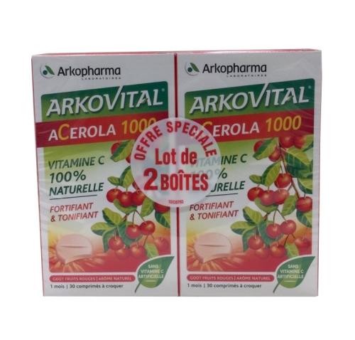 Acerola 100mg vitamine C 100% naturelle en comprimés à croquer