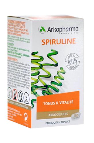 Arkogélules Spiruline est un complément alimentaire conseillé en cas de baisse de tonus et vitalité.