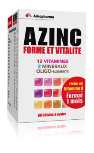 Azinc Forme et Vitalité gélules est un complément alimentaire à base de vitamines et minéraux.