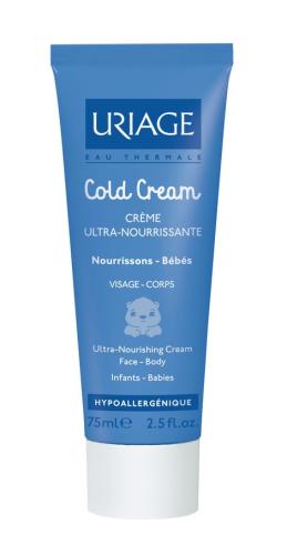 La crème Cold Cream d'Uriage a une texture est onctueuse et non grasse, elle constitue le soin protecteur du visage et du corps pour les enfants et les touts petits.