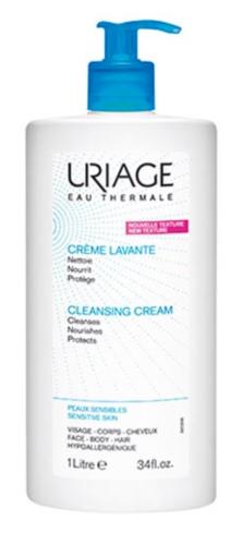 Crème Lavante Uriage moussante sans savon pour visage, corps et cuir chevelu de toute la famille.