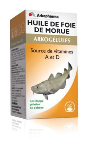 Huile de foie de morue source de vitamines A et D de chez Arkopharma