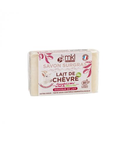Ce savon surgras au beurre de karité permet un nettoyage en douceur de votre peau et lui apporte confort et souplesse.  Sans colorant, hypoallergénique.  26% de lait de chèvre