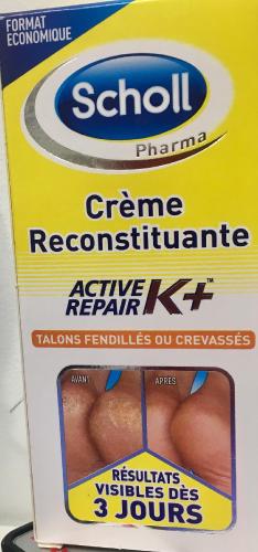 Scholl Creme Reparatrice Active Repair K+ Talons Fendillés ou Crevassés 120 ml