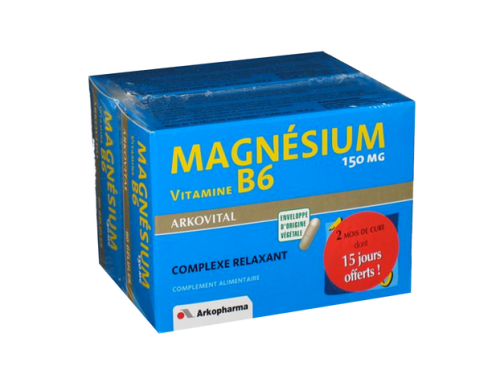 Magnésium B6 d'Arkopharma - complexe relaxant - Lot de 2 x 60 gélules