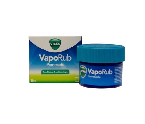 vicks vaporub pommade agit contre la toux, le rhume et bronchites