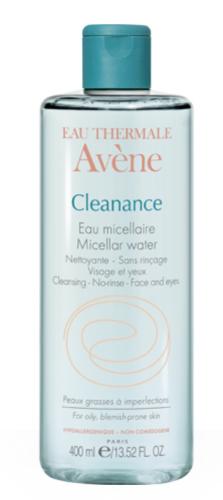 eau micellaire nettoyante sans rinçage de laboratoires Avène cleanance pour les peaux à tendance acnéiques
