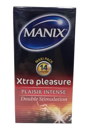 Manix préservatifs Xtrapleasure plaisir intense double stimulation - 14 préservatifs