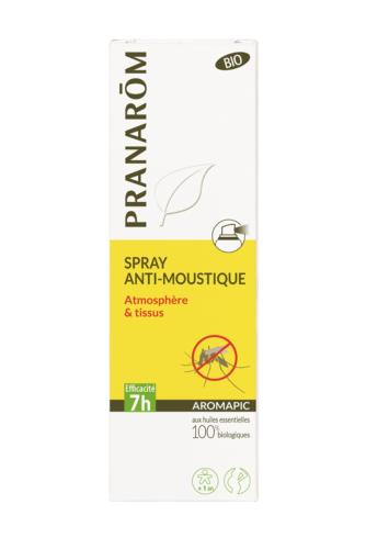 le Spray anti-moustiques de pranarôm repousse les insectes. Vaporiser dans l'atmosphère ou sur tissus.